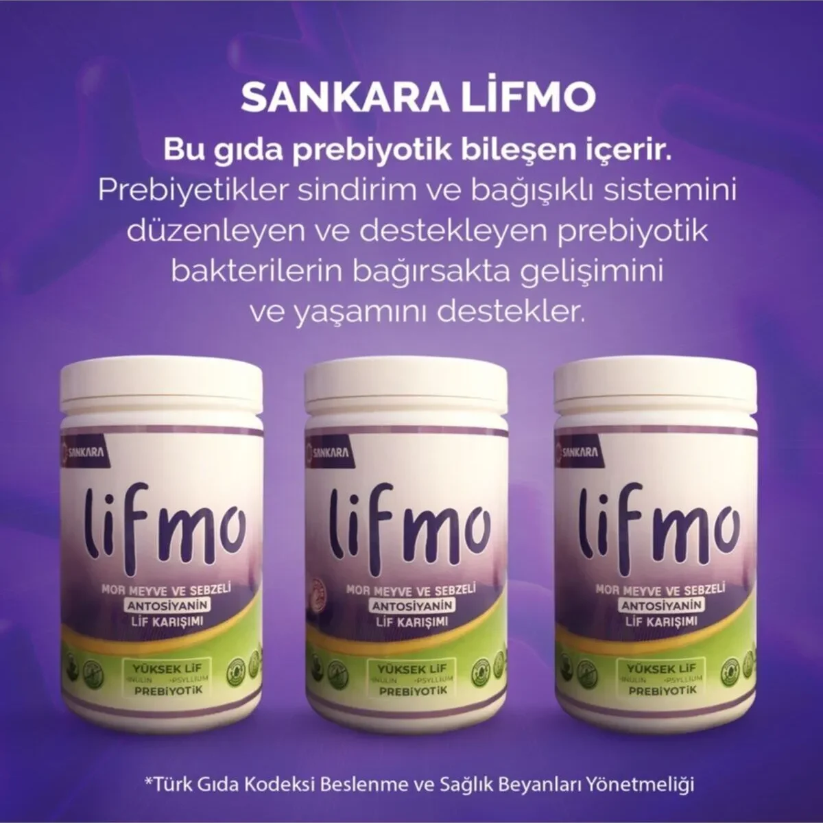 Lifmo Mor Meyve ve Sebzeli Antosiyanin Lif Karışımı